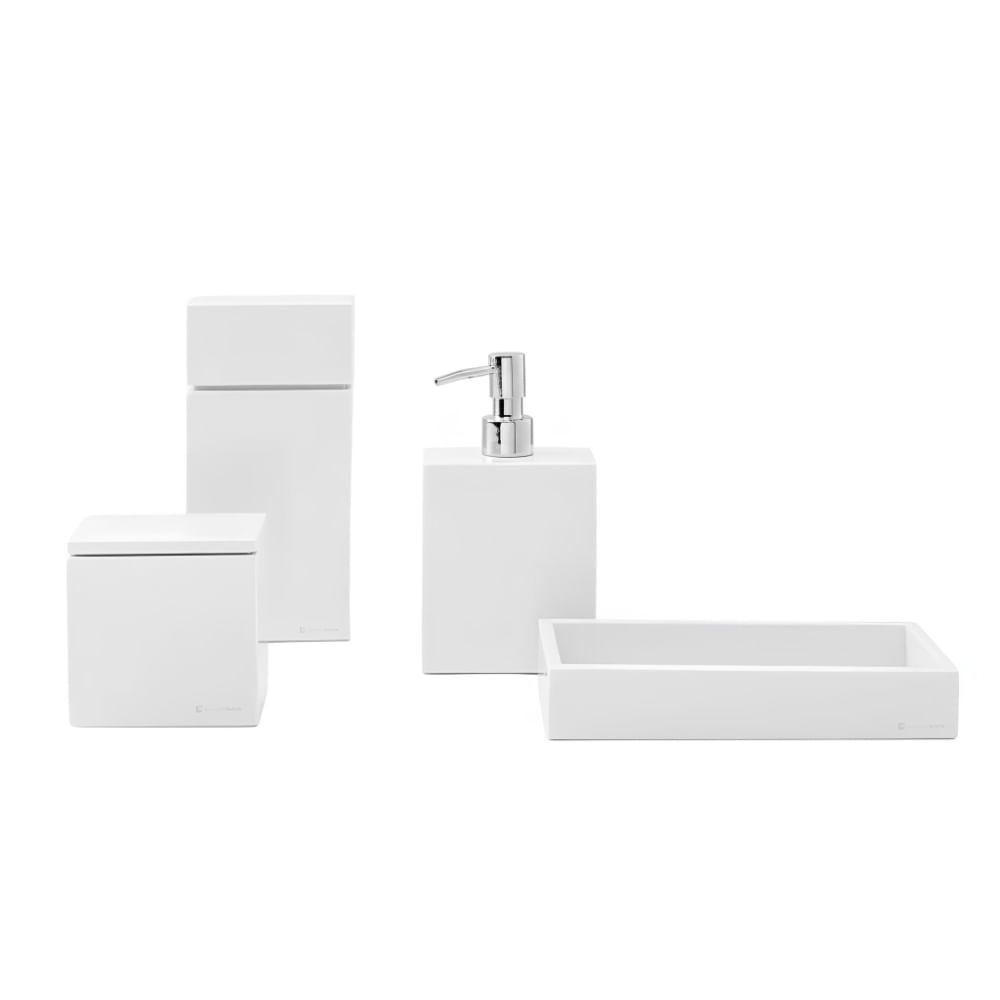 Conjunto de Bancada 4 Pecas Box Branco Fosco Banho Mais 83395_0